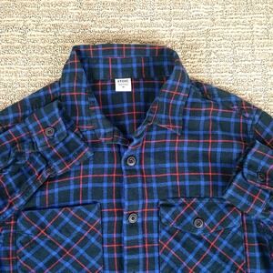 Stoic Flannel Button Down Shirt Mens Medium Plaid Blue Red Outdoor Gorpcore